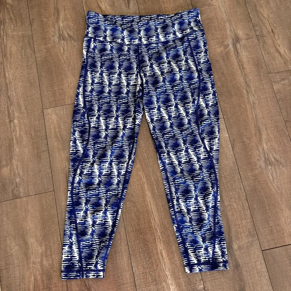 Vineyard Vines Performance Leggings Blue and White Size Large